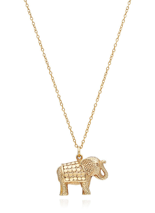 Elephant Charm Charity Necklace - Gold