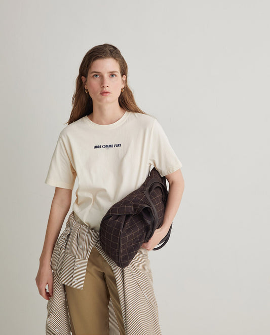 Printed Slogan Tee - Ecru