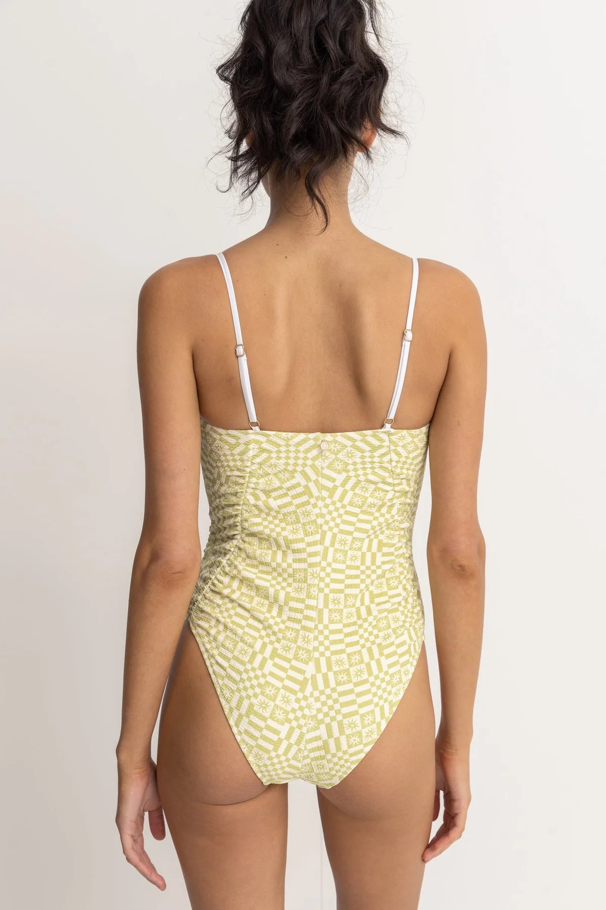 Horizon Scrunched Side One Piece - Palm