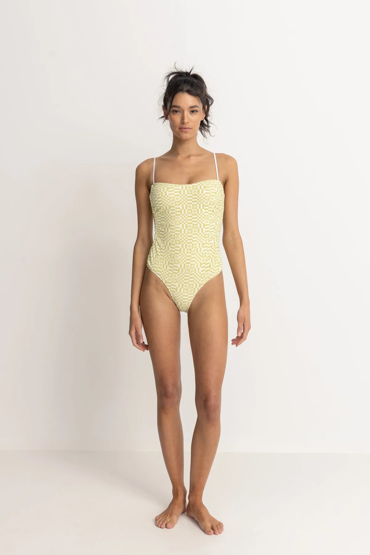 Horizon Scrunched Side One Piece - Palm