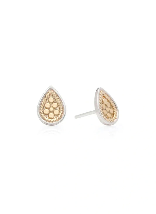 Teardrop Stud Earrings - Gold & Silver