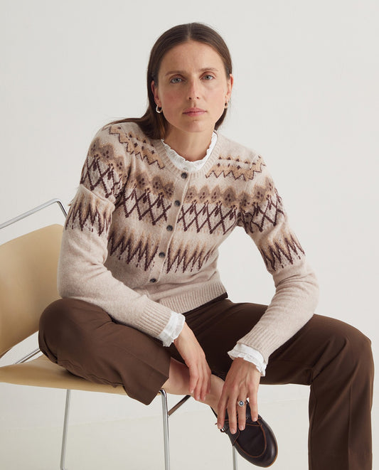 Jacquard Cardigan - Ecru