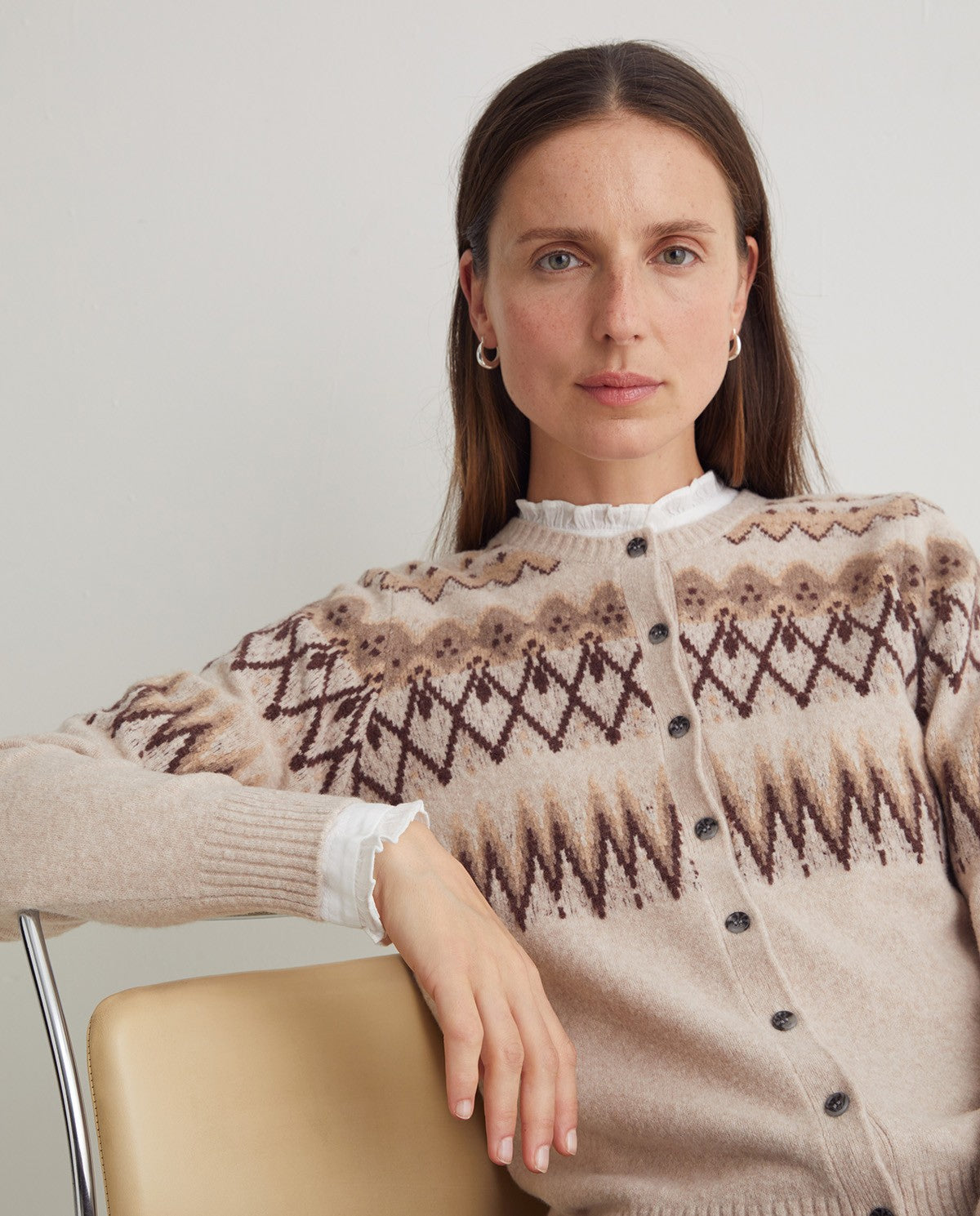 Jacquard Cardigan - Ecru