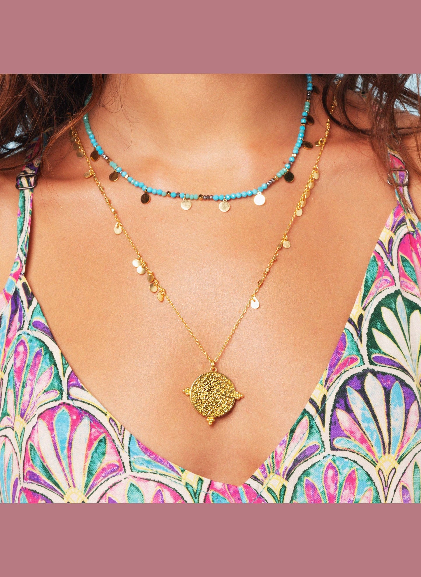 Santorini Long Gold Necklace