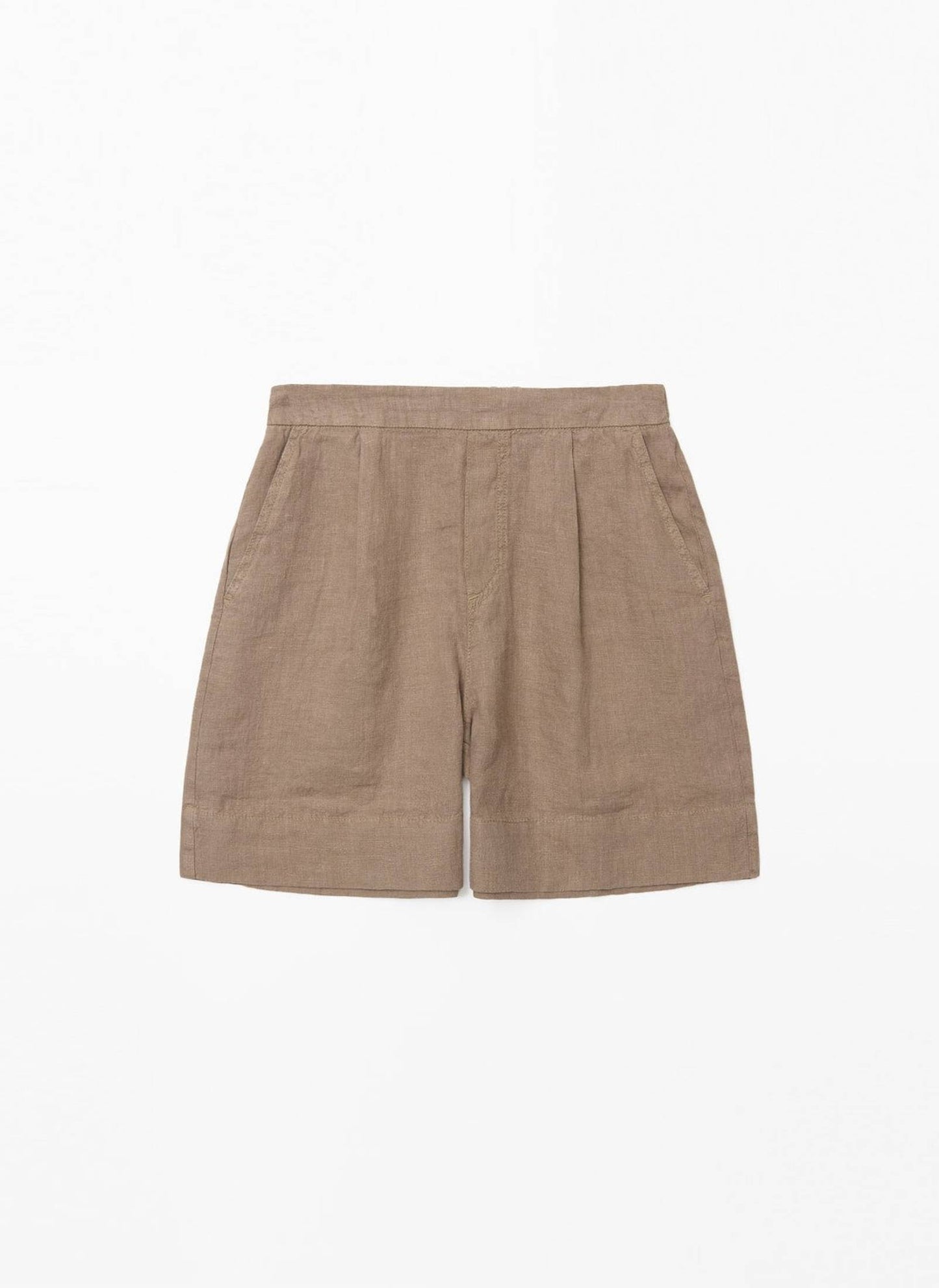 Khaki Linen Shorts