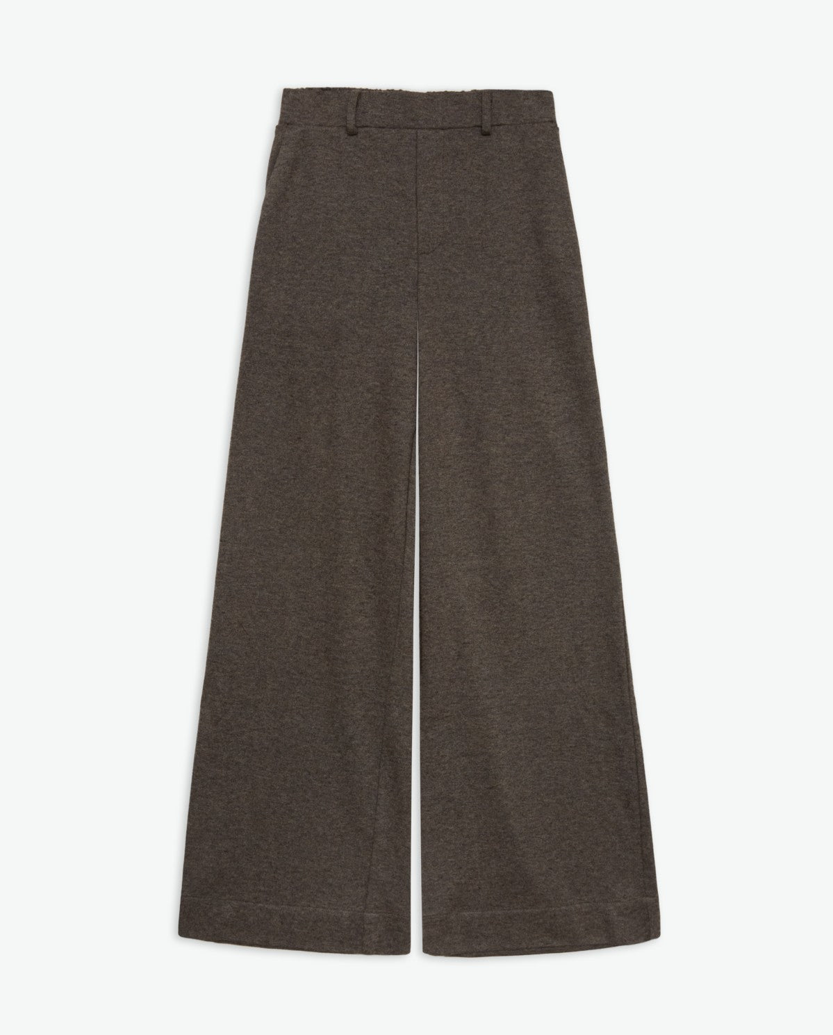 Wide Knit Trousers - Light Brown