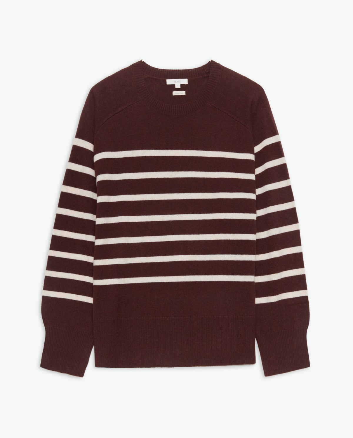 Striped Sweater - Maroon & Ecru