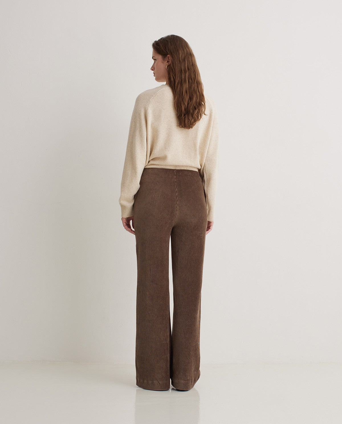 Wide Corduroy Trousers - Taupe