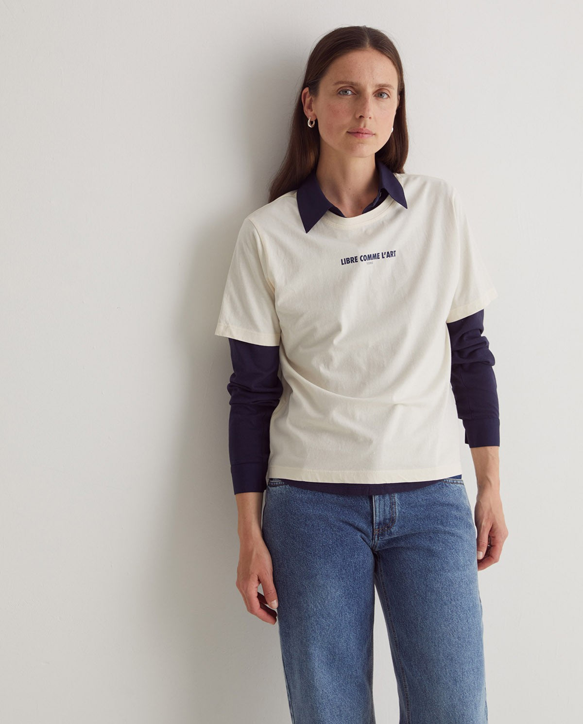 Printed Slogan Tee - Ecru
