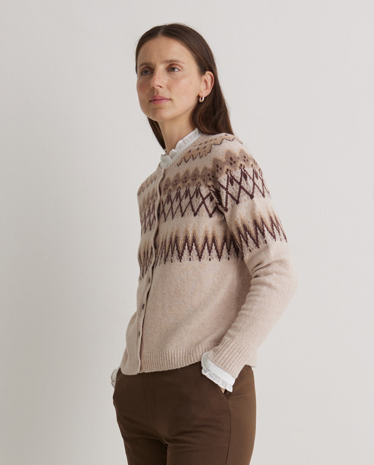 Jacquard Cardigan - Ecru