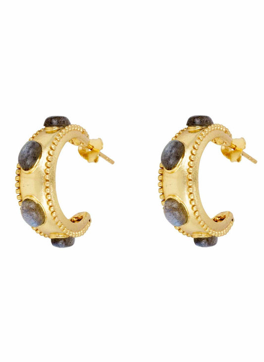 Daphne Labradorite Hoop Earrings