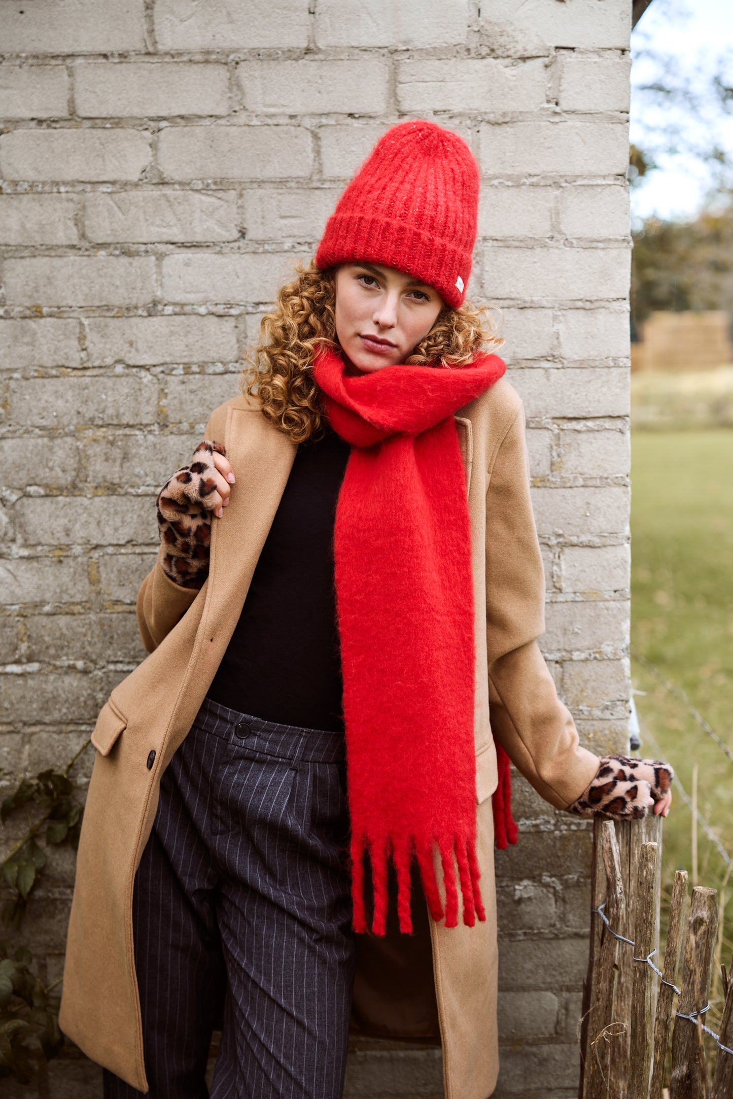 Britamu Fingerless Gloves - Leopard Print