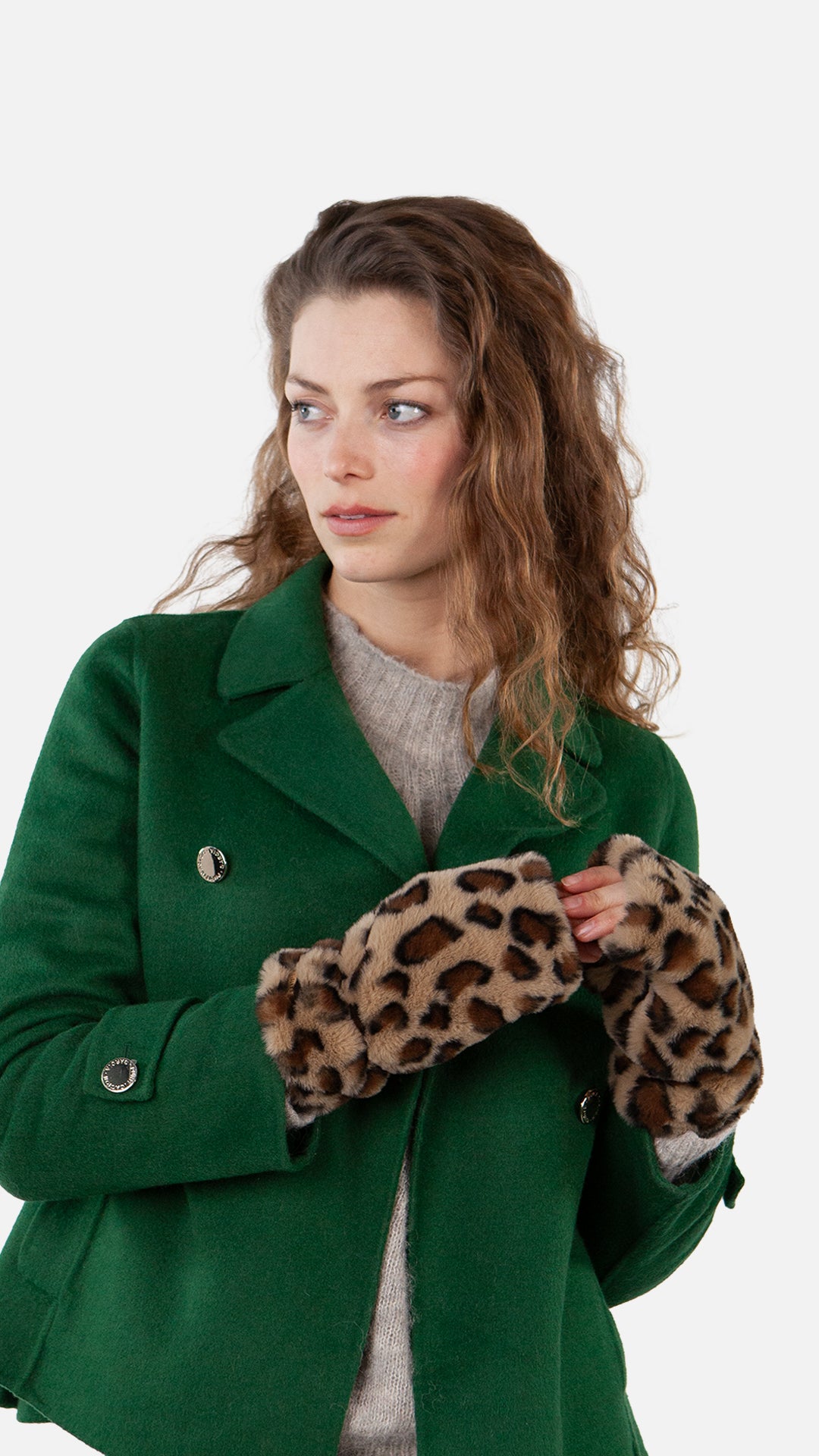 Britamu Fingerless Gloves - Leopard Print