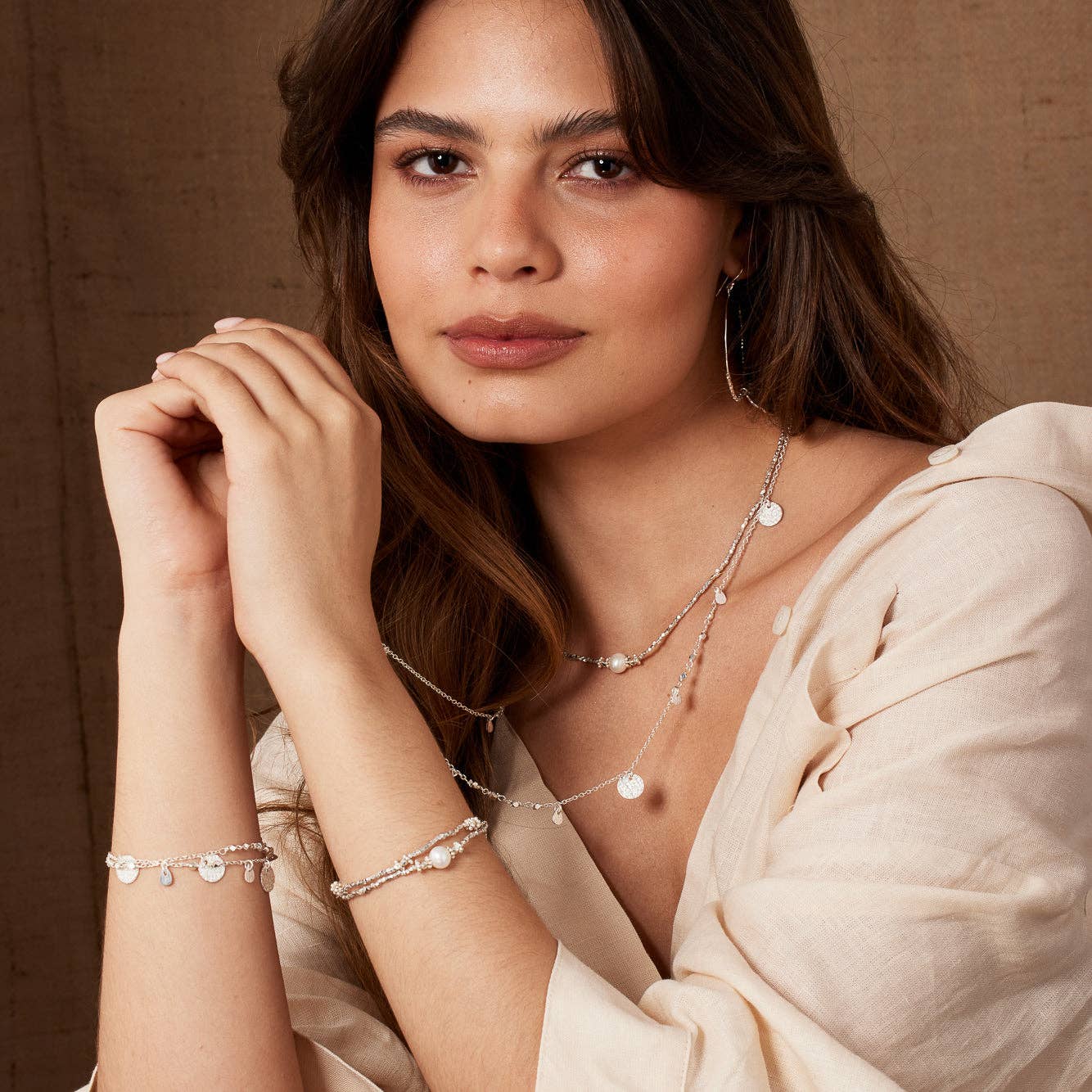 Athens Silver Coin Necklace