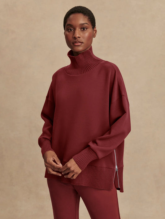 Barker High Neck Sweat - New Maroon