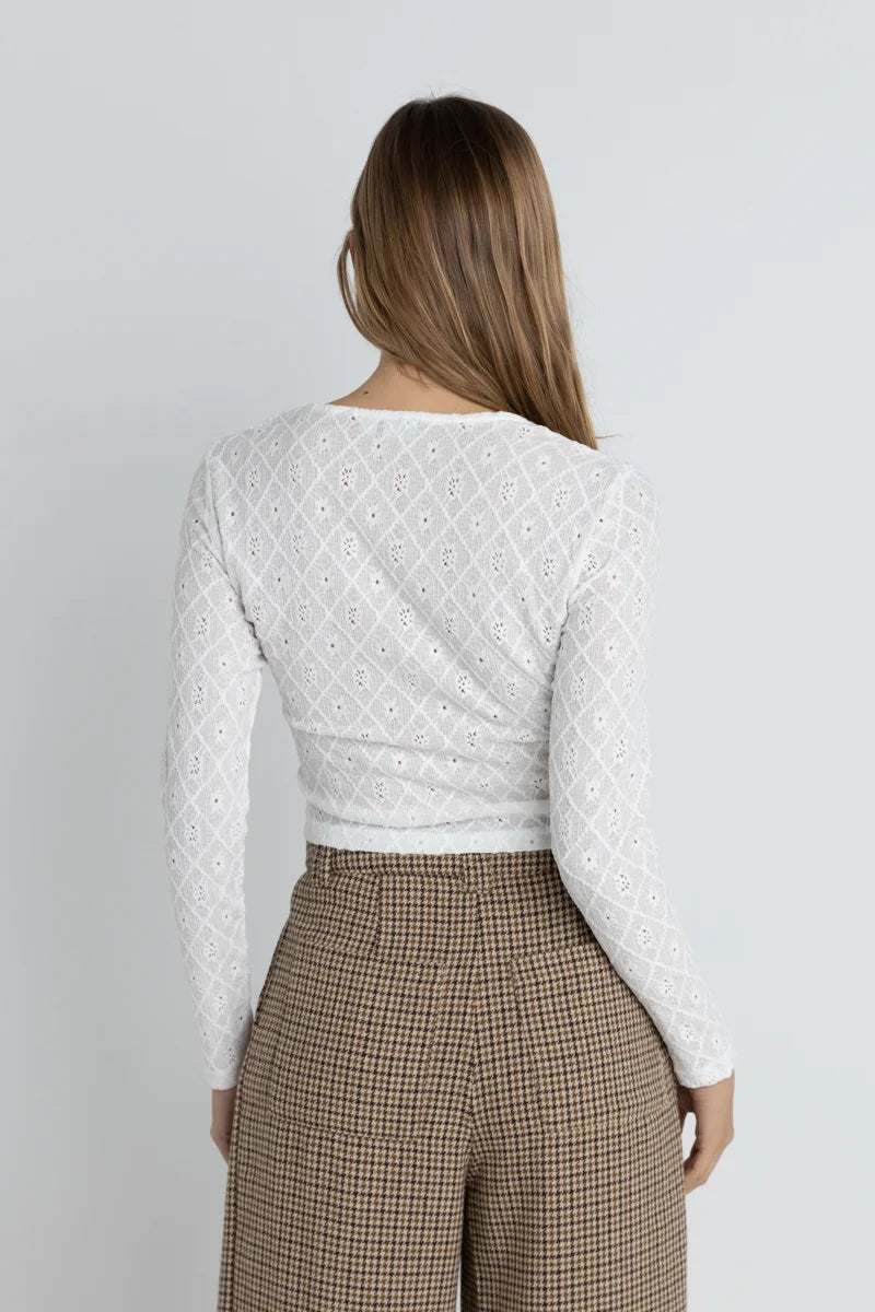Charm Long Sleeve Top - White