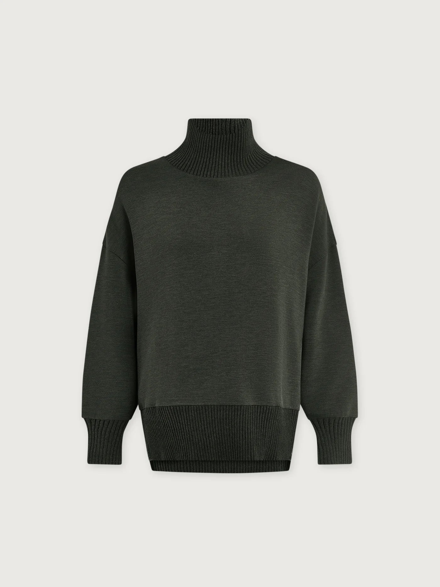 Barker High-Neck Sweat - Olive Marl