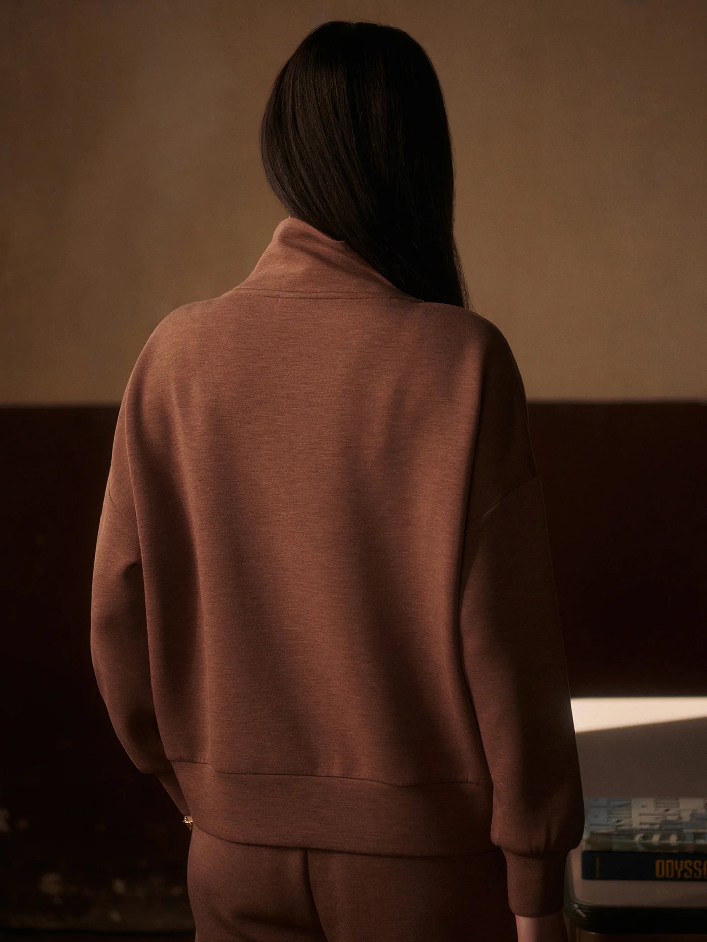 Hawley Half-Zip Sweat - Golden Bronze Marl