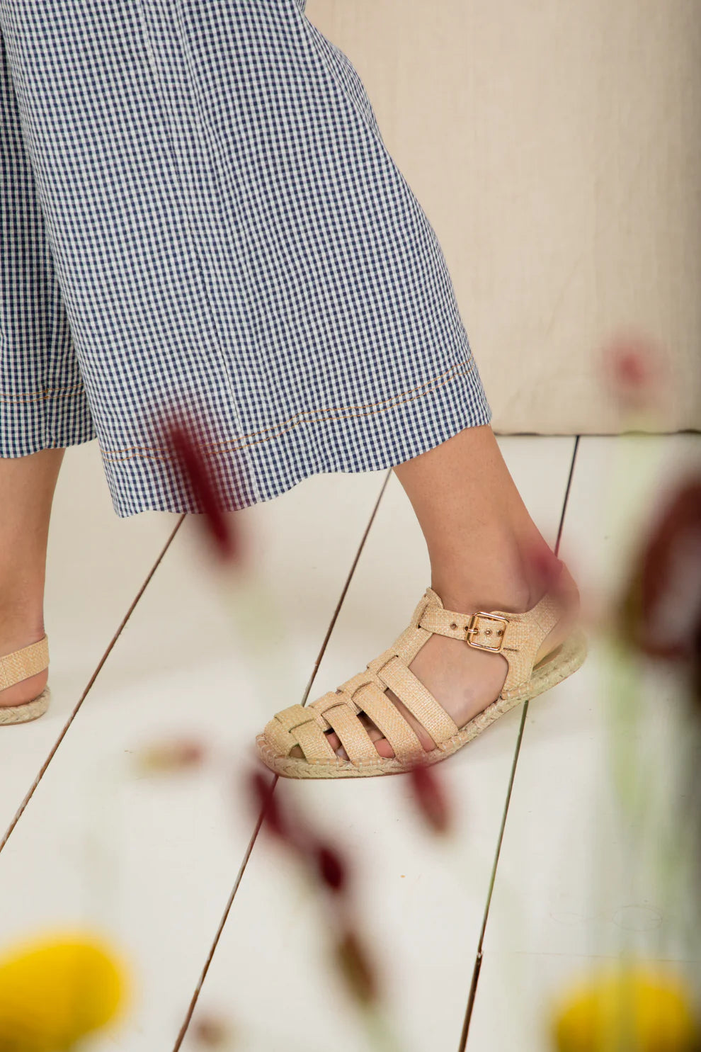 Aide Trouser - Navy Gingham