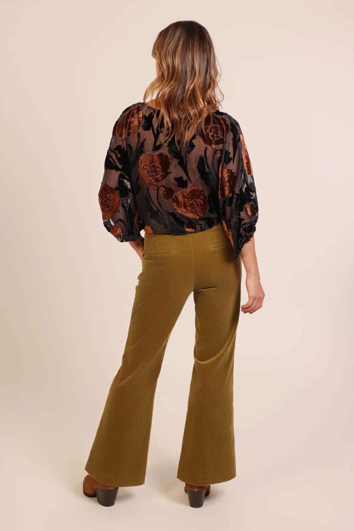 Burnout Bloom Blouse - Black
