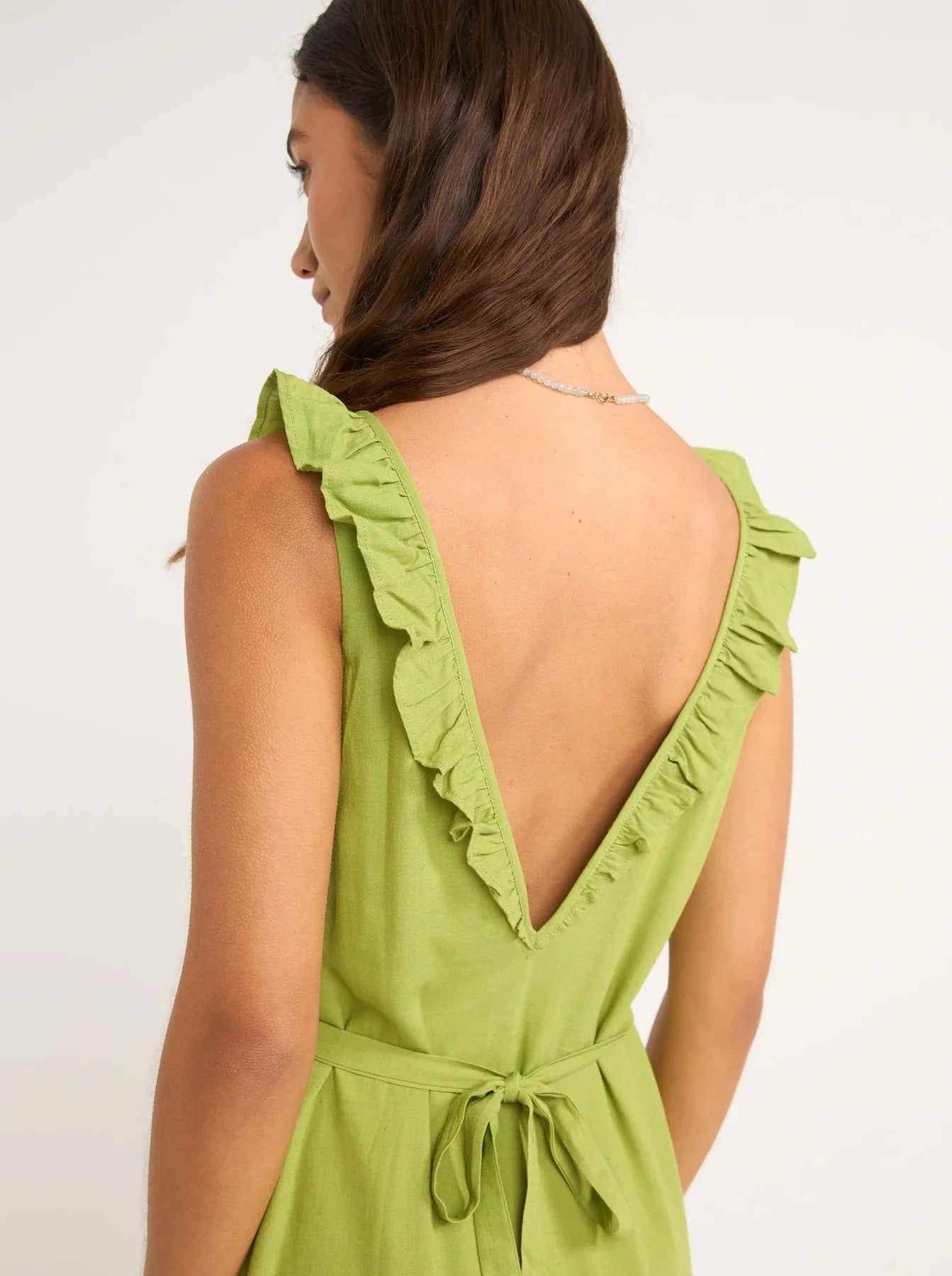 Mila Ruffle Maxi Dress - Matcha