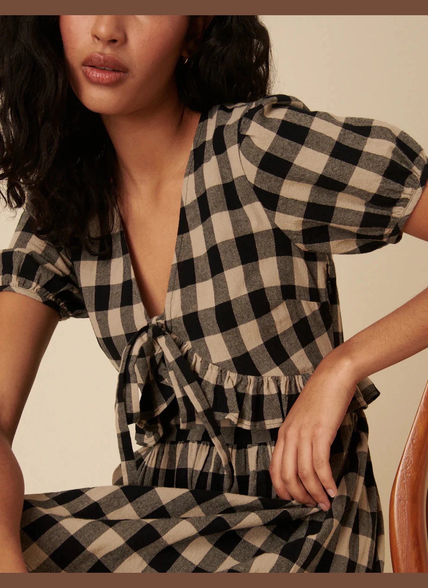 Short Sleeve Katie Dress - Black Check