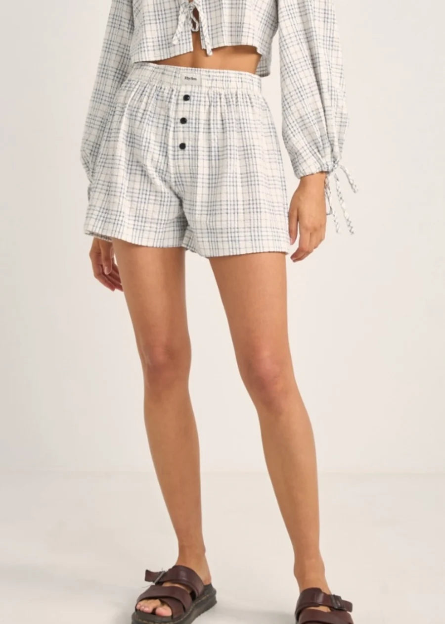 Desi Plaid Boxer Shorts - Blue