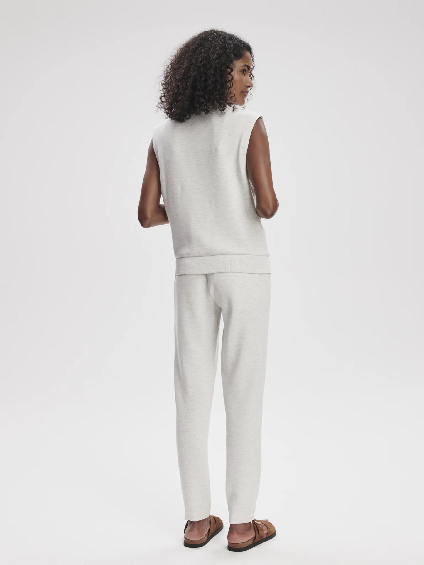 Vicky Button Gilet - Ivory Marl