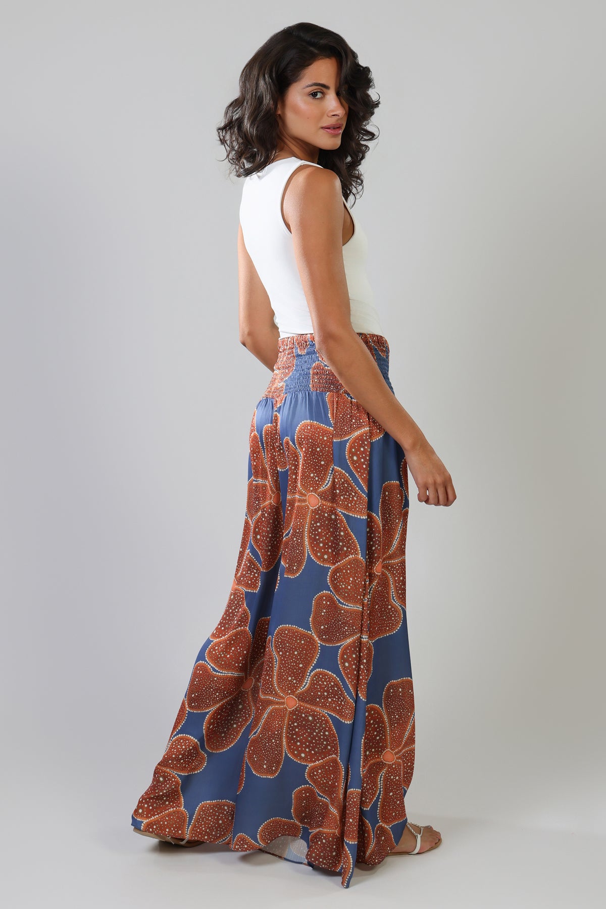 Full Bloom Aurora Wide Leg Trousers - BLUE