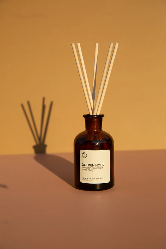 Golden Hour Reed Diffuser (Mandarin + Patchouli + Ylang Ylang)