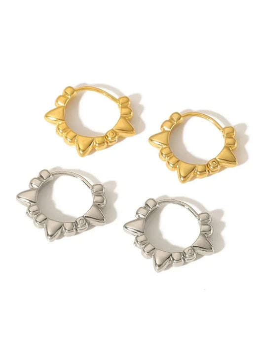 Mini Spike Huggie Hoop Earrings - Gold or Silver
