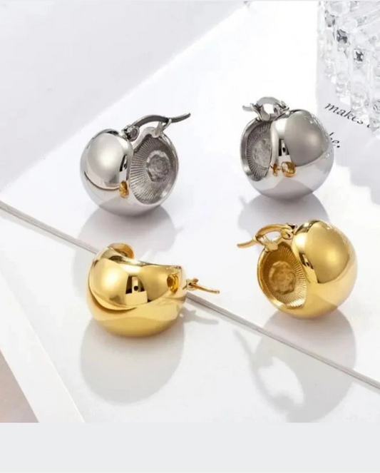 Bubble Hoop Earrings - Gold or Silver