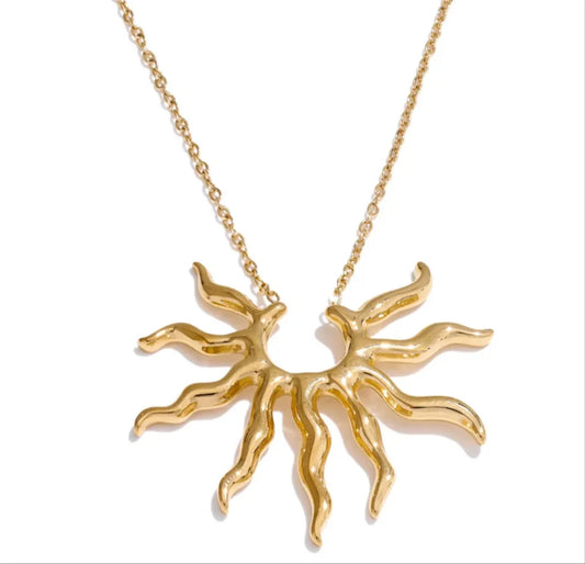 Sunset Pendant Necklace - Gold