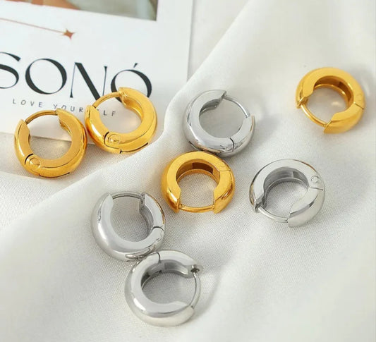 Small Chunky Hoops - Gold