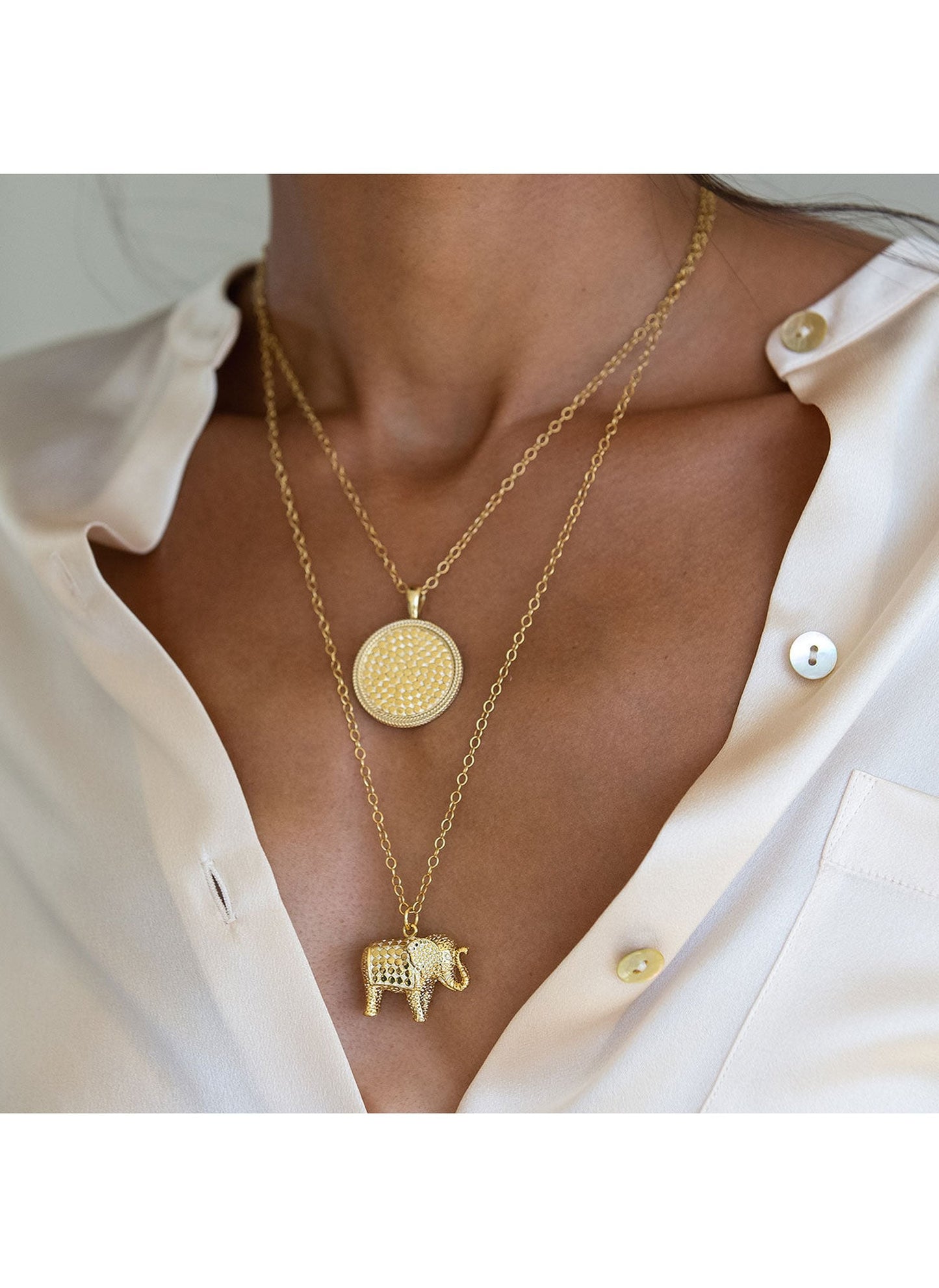 Elephant Charm Charity Necklace - Gold