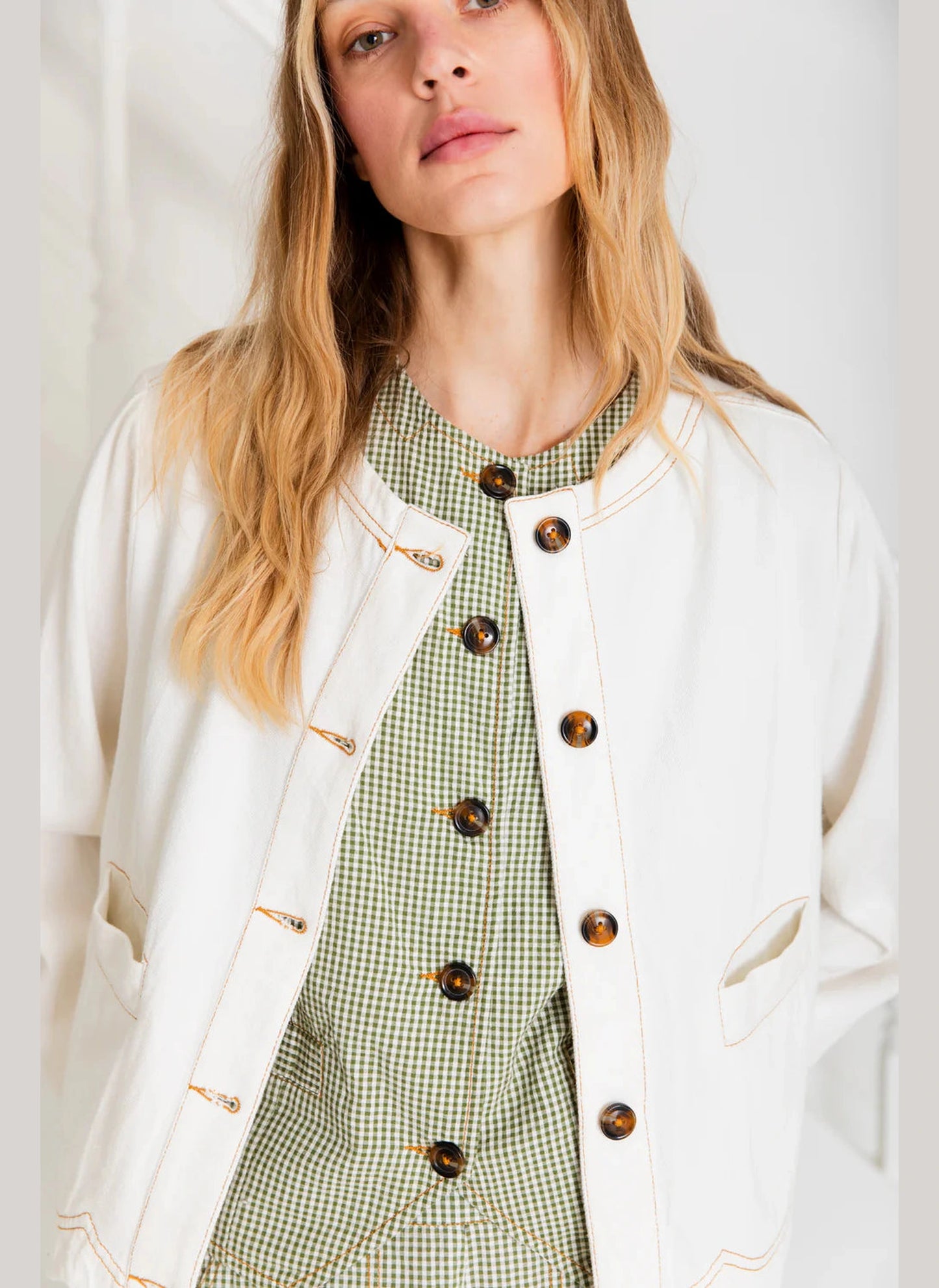 Marie Denim Jacket - Ecru