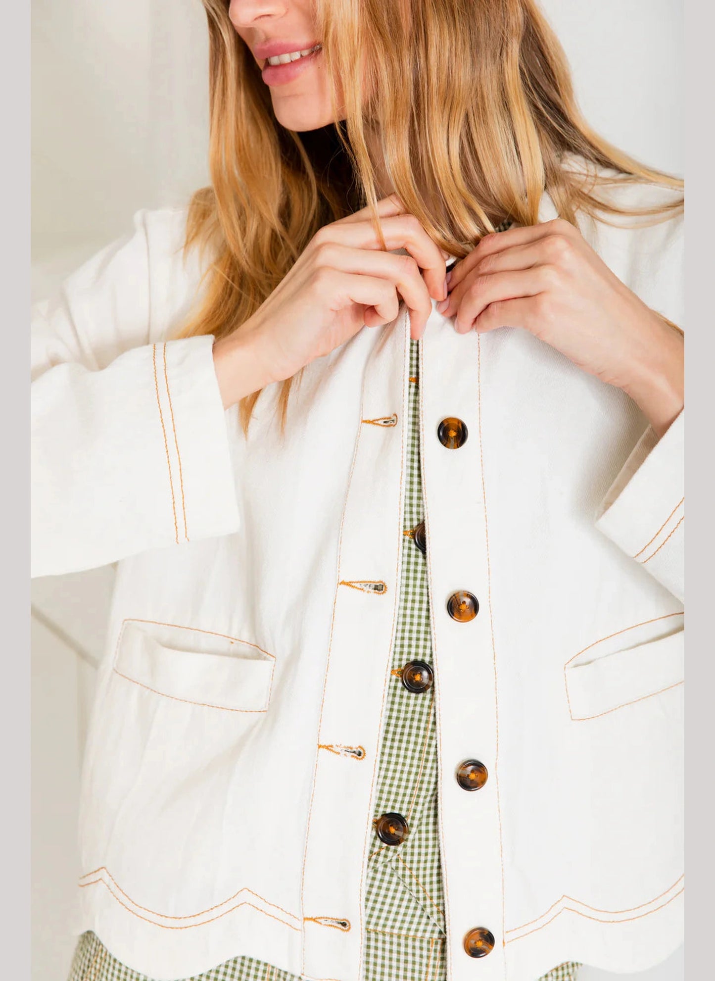 Marie Denim Jacket - Ecru