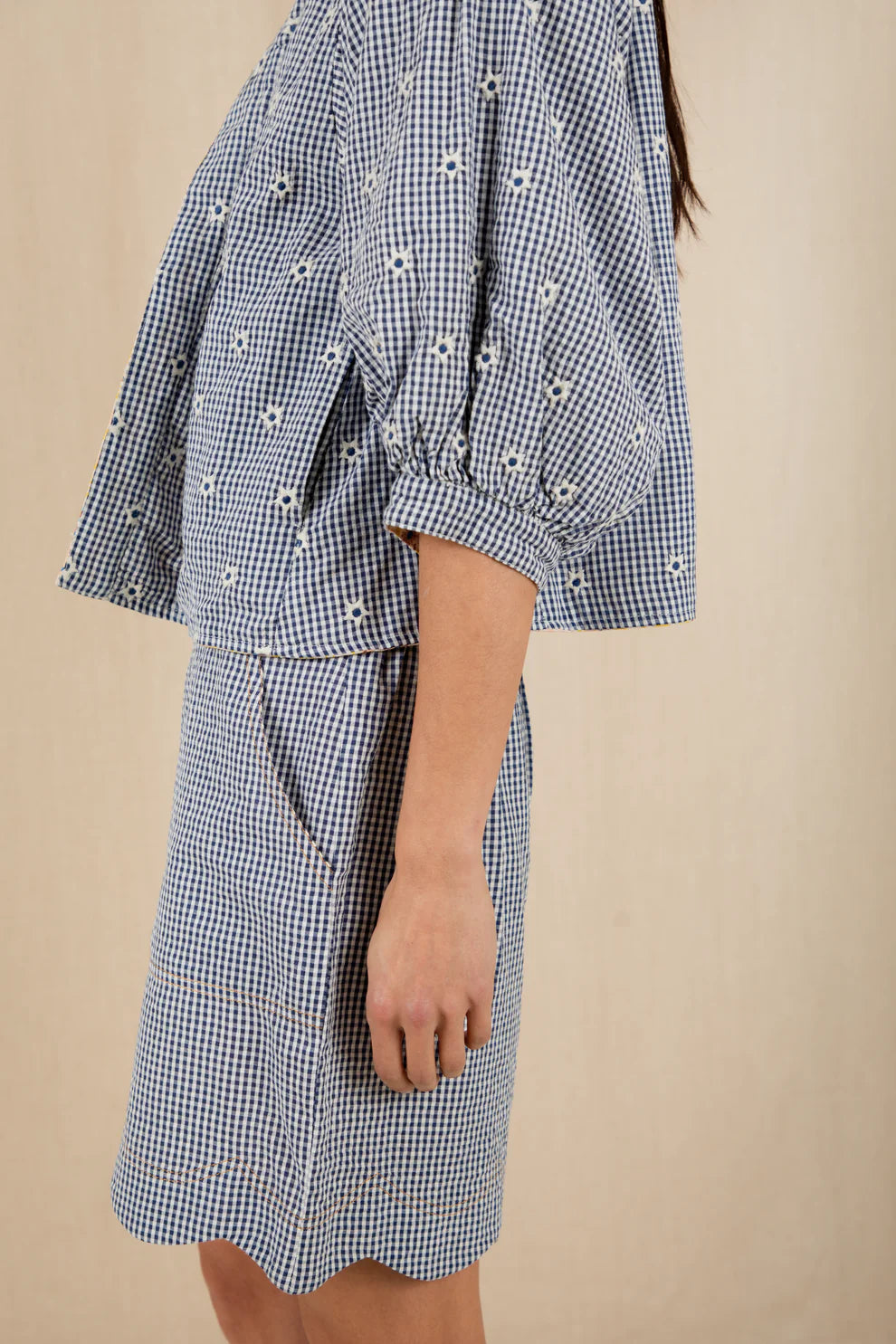 Mary Shorts - Navy Gingham