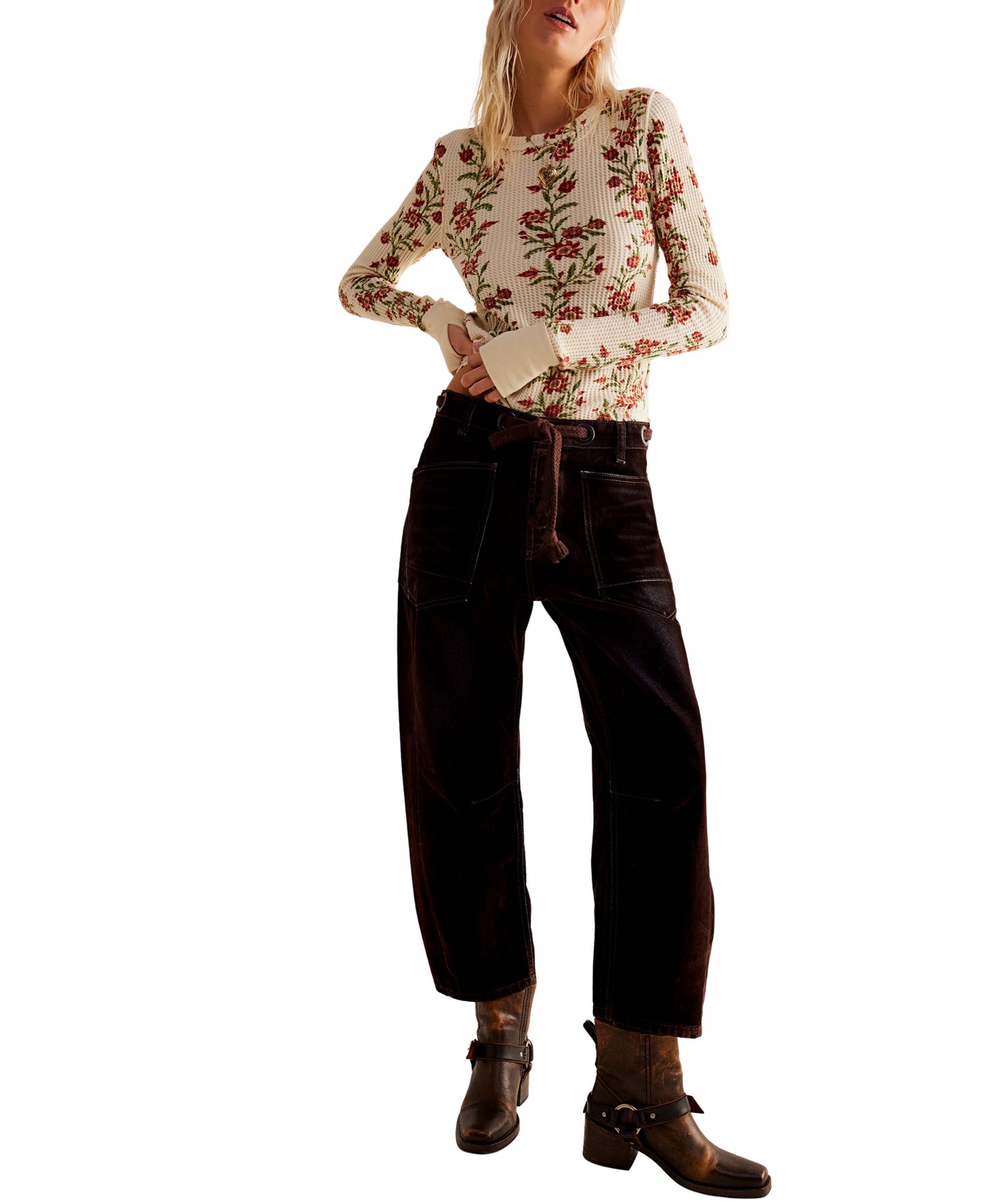 Pretty Little Thermal - Ivory Folk Vine