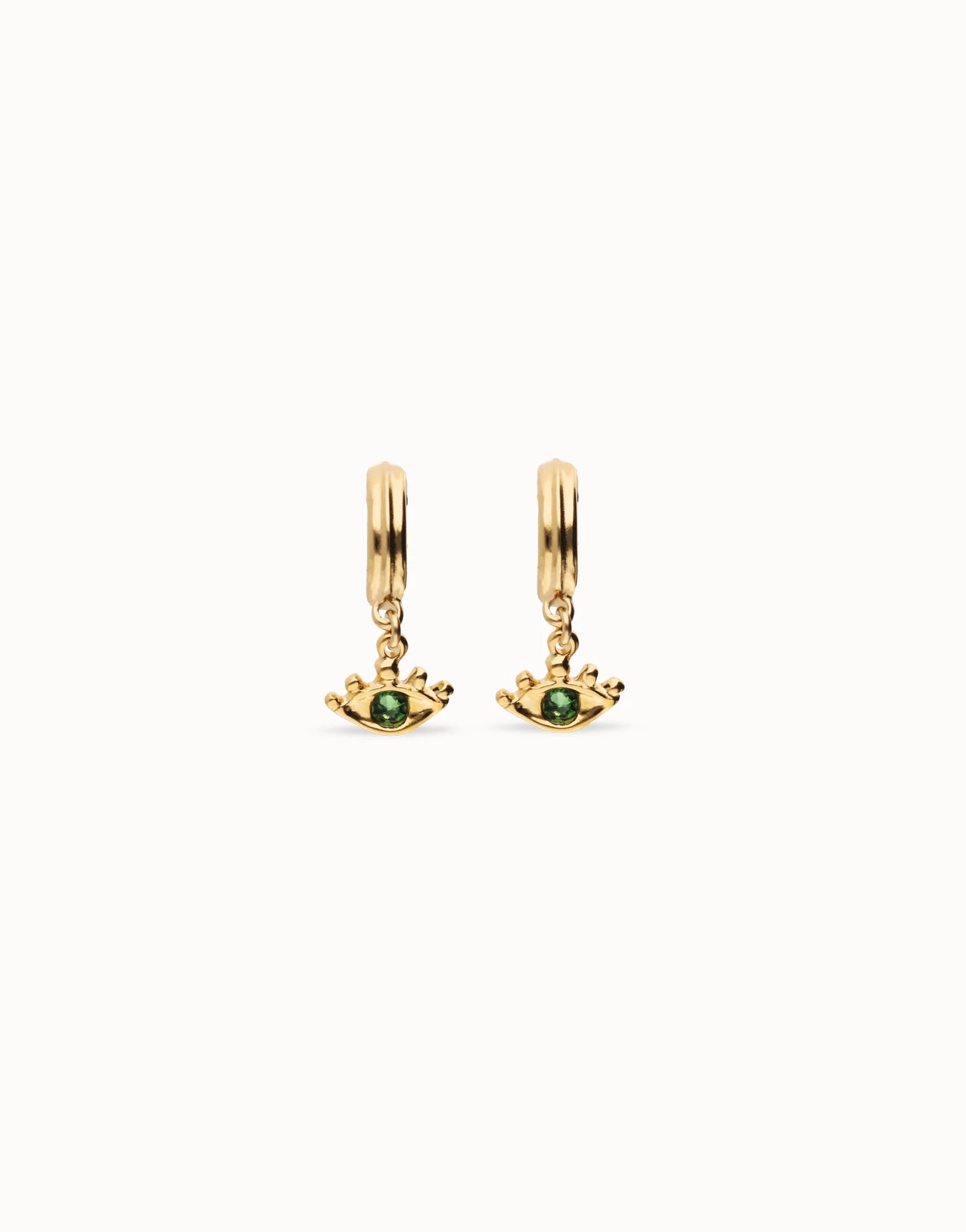 Eye-shaped Drop Earrings with Verde Crystal