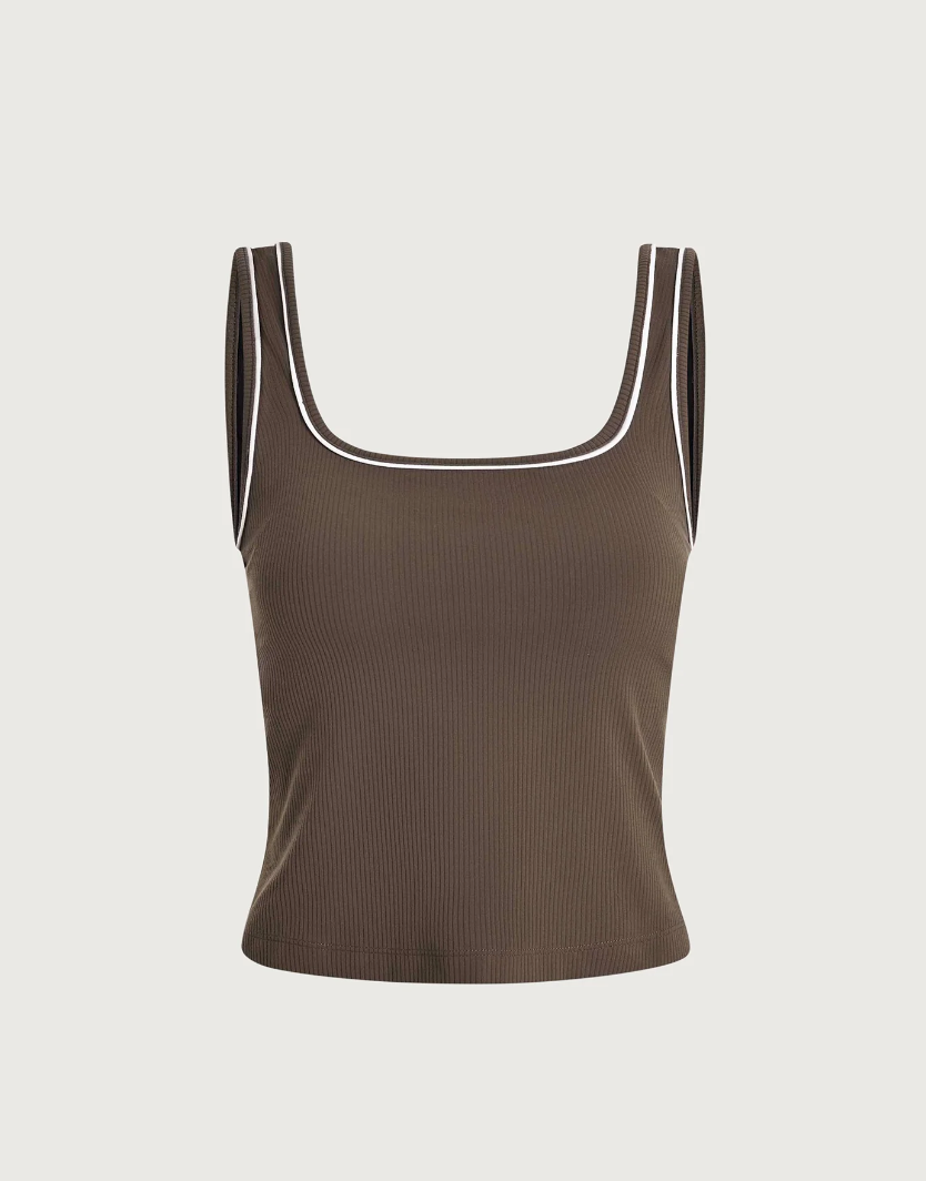 Barney Piped Tank - Chocolate chip