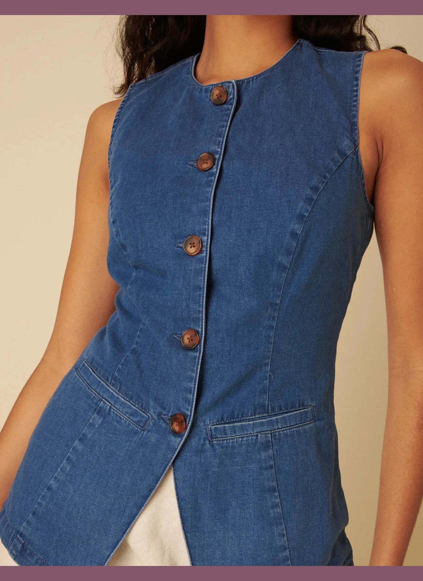 Mid-Wash Denim Wade Waistcoat