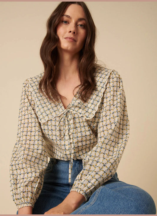 Floral Check Birdie Blouse