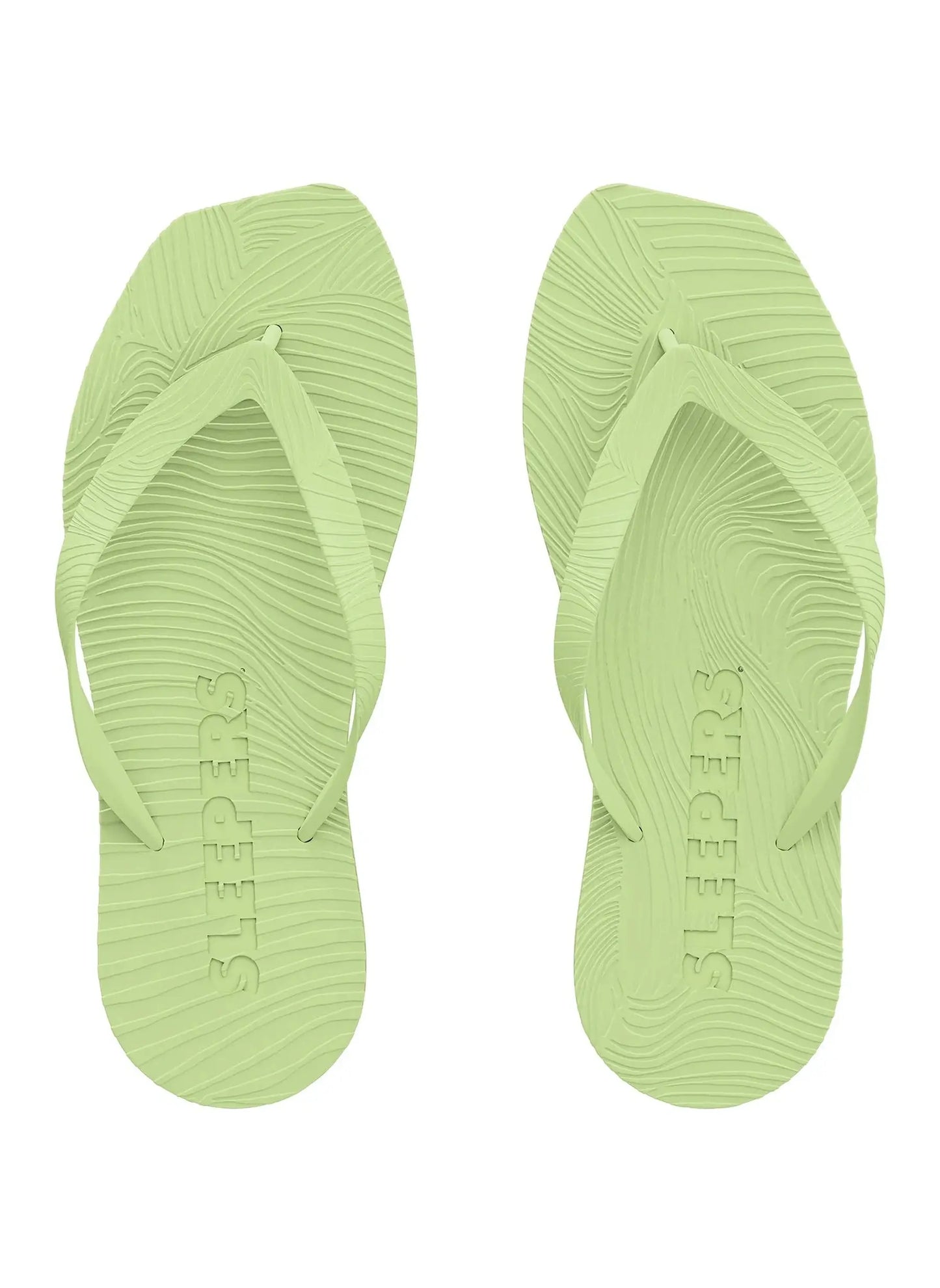 Tapered Platform Flip Flops - Sap Green