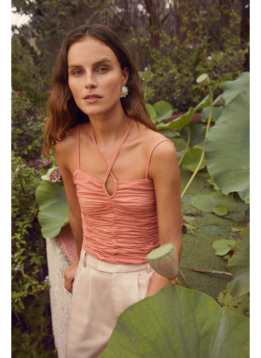 Draped Camisole Top - Salmon