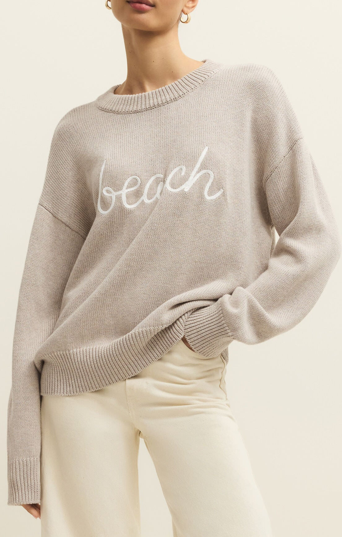 Boyfriend Beach Sweater - Natural Heather