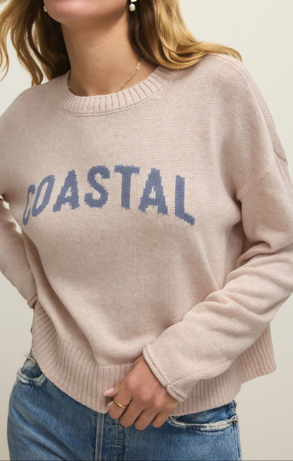 Sienna Coastal Sweater - Light Oatmeal Heather
