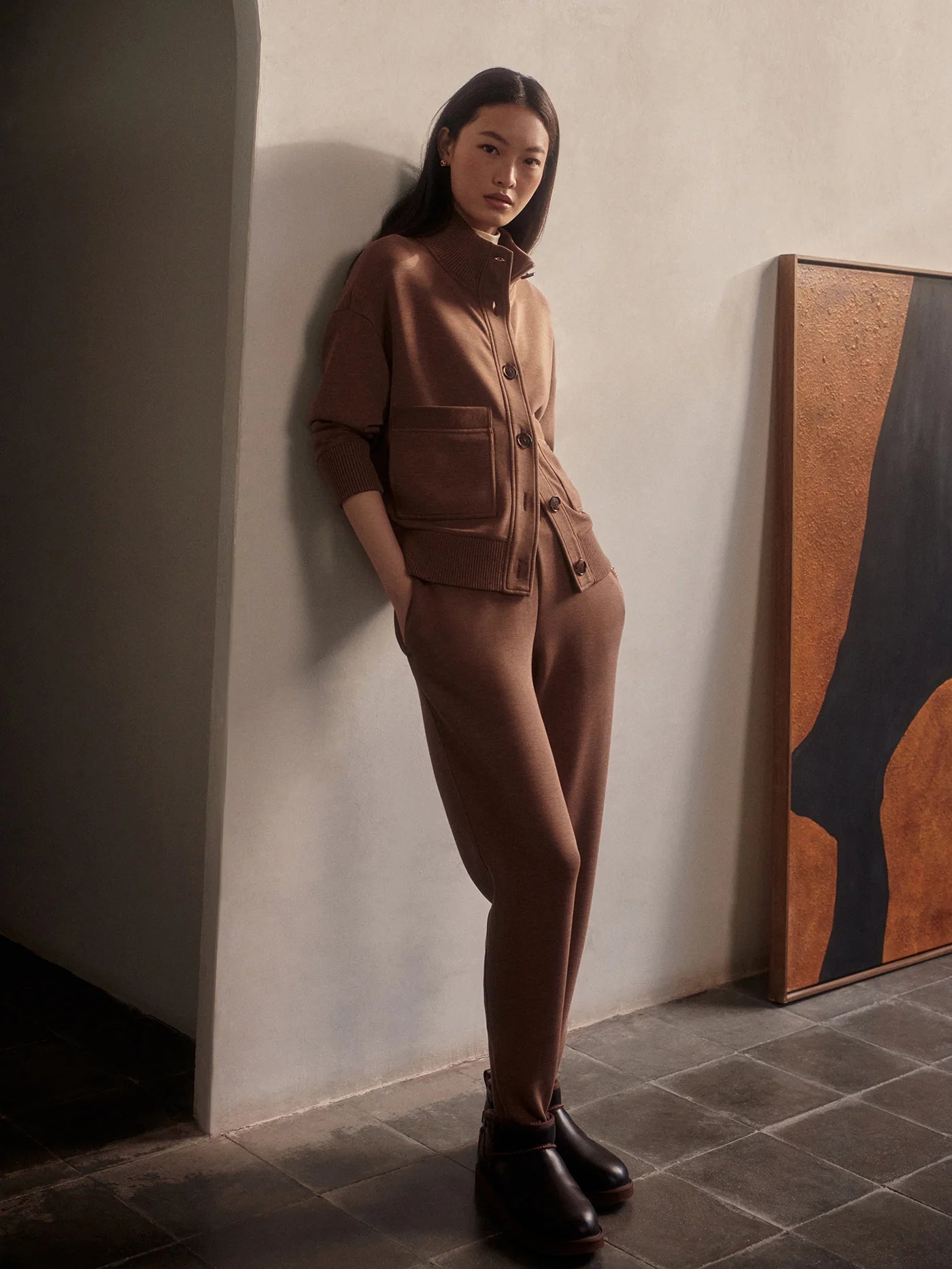 The Slim Zip Hem Pant 29.5" - Golden Bronze Marl