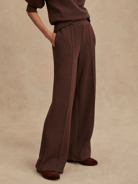 The Wide Leg Pant 30" - Coffee Bean Marl