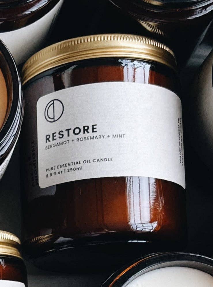 Restore Candle (Bergamot + Mint + Rosemary)